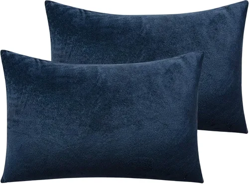 NTBAY - Fundas de almohada de terciopelo con cierre para niños pequeños, 2 unidades, acogedoras, de lujo, de franela y felpa, para viajes, 33 x 46