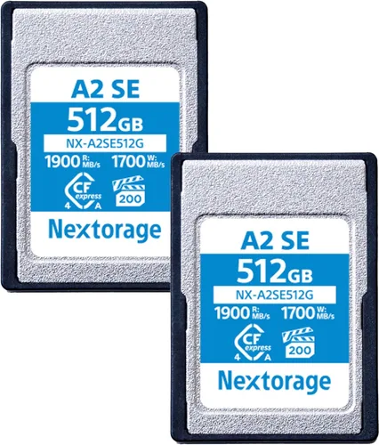 Miniatura 12 de Nextorage Paquete de 2 tarjetas de memoria Cfexpress 4.0 tipo A de 256 GB VPG200 máx. lectura 1900MB/s máx. escritura 1700MB/s NX-A2SE256G