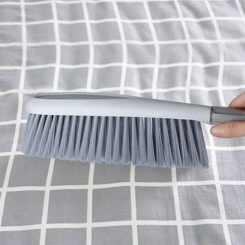 Miniatura 7 de Escoba de mano, plumero grande de 14 pulgadas, cepillo de cerdas de plástico ligeramente rígido con mango largo, barrido para muebles, piso, banco