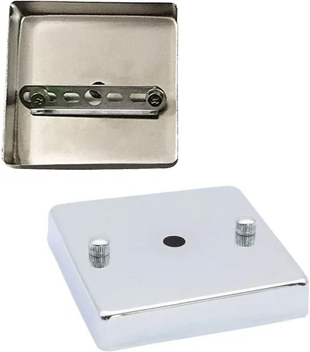 Miniatura 2 de Placa de luz de techo retro, base cuadrada cromada puntiaguda accesorios colgantes de disco compatibles con lámparas de pared, lámparas de techo