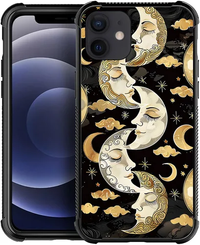 Miniatura 33 de ZHEGAILIAN Funda compatible con iPhone 12/12 Pro, funda de invasión de vaca alienígena OVNI, parte trasera de vidrio templado + funda protectora