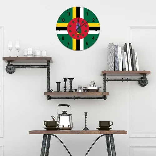Miniatura 867 de Cheyan Reloj de pared con bandera de Canadá de 12 pulgadas, silencioso, sin tictac, de PVC, funciona con pilas, reloj redondo decorativo, regalo