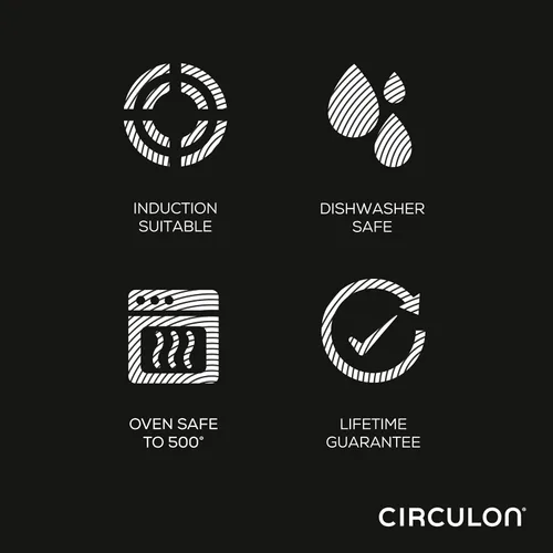Miniatura 7 de Circulon Clad - Juego de utensilios de cocina, ollas y sartenes de acero inoxidable con tecnología híbrida SteelShield y antiadherente, 11 piezas