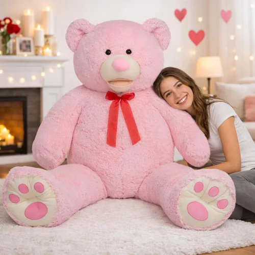 Miniatura 14 de HollyHOME Oso de peluche gigante de 5 pies con huellas grandes, regalo de San Valentín, 5 pies, color beige