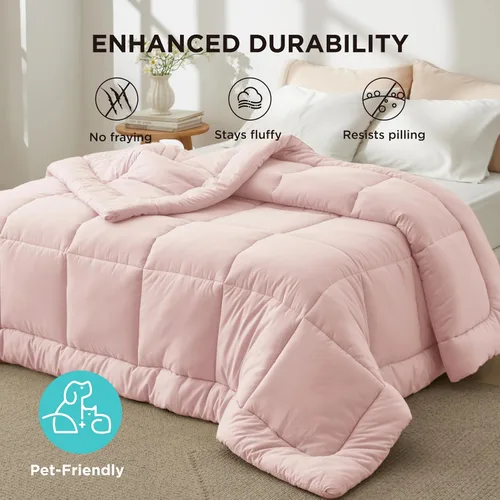 Miniatura 74 de Bedsure Relleno de edredón – Edredones acolchados tamaño King, edredón para todas las estaciones, ropa de cama alternativa de plumón suave, con 8