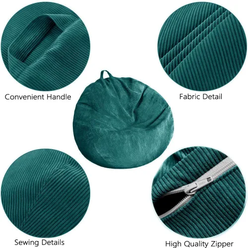 Miniatura 4 de Funda de Sillón Puf (Sin Relleno) Funda de Puf de Almacenamiento de Animales de Peluche Mascotas Perros/Gatos Camas Perezosas. Pana Ultra Suave