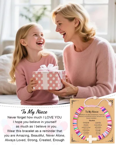 Miniatura 22 de Regalos navideños para niños, niñas adolescentes, mujeres, linda pulsera de cruz para niñas, regalos de Navidad cristianos para mujeres, ideas