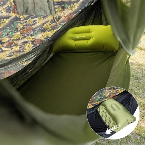 Miniatura 5 de Night Cat Tienda de Campamento con Hamaca: Hamaca Portátil y Ligera de 4 en 1 con Toldo Resistente a la Lluvia y Mosquitero para Senderismo, Selva