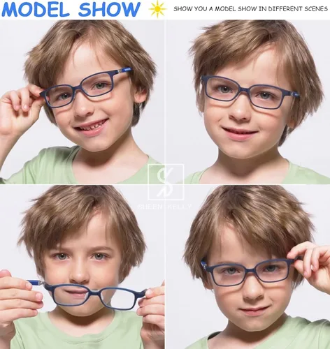 Miniatura 2 de 180° Hinges TR90 - Lentes de computadora para niños: Lentes de bloqueo de luz azul para niñas. Lentes de protección contra la radiación Verde