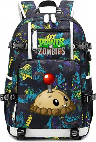 Miniatura 17 de ISaikoy Game Plants vs. Zombies - Mochila de hombro para libros, mochila escolar, mochila para computadora portátil, color azul20