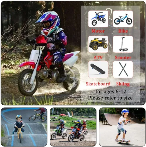 Miniatura 6 de Protector de Pecho para Bicicleta de Tierra para Niños - Chaleco de Armadura de Motocicleta Motocross con Rodilleras y Coderas - Traje de Protección