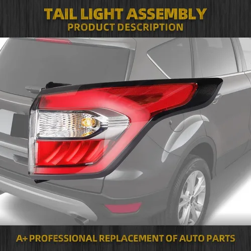 Miniatura 3 de Dasbecan Conjunto de luz trasera derecha del lado del pasajero con bombilla compatible con Ford Escape Kuga 2017 2018 2019 lámpara trasera de freno