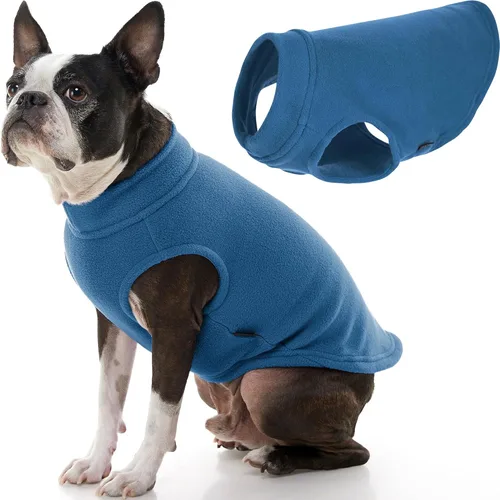 Miniatura 8 de Gooby - Chaleco de Vellón Elástico, Chaleco de Vellón Tipo Pullover Chaqueta Suéter para Perros, Azul Argyle, Extra Pequeño