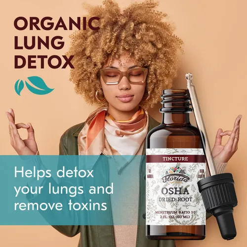 Miniatura 3 de OSHA Extracto líquido de raíz para apoyo respiratorio, tintura orgánica OSHA desintoxicación pulmonar natural, 2 onzas líquidas