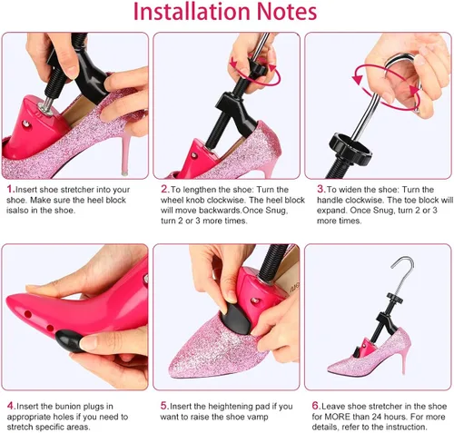 Miniatura 6 de JJDPARTS Estirador de zapatos, par de expansores de zapatos de 4 vías para mujeres y hombres