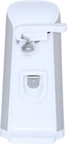 Brentwood J-30W Abrelatas eléctrico alto con afilador de cuchillos y abrebotellas, color blanco
