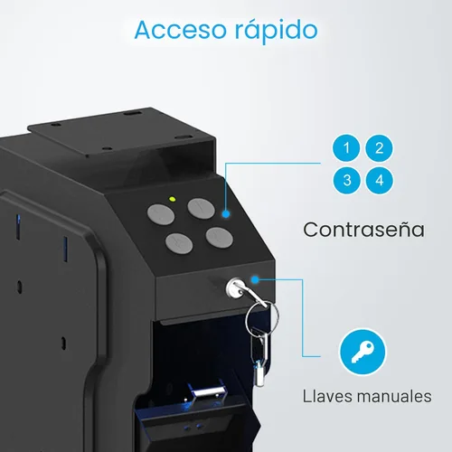 Miniatura 3 de VERPROOF - Caja de seguridad para armas de fuego, acceso rápido para pistolas, caja de seguridad para pistolas de mano con apertura, seguridad