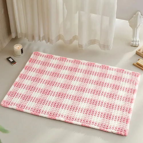 Miniatura 42 de TYUU Tapete de baño estilo gofre, tapete de baño bohemio, antideslizante, lavable, súper absorbente, de secado rápido, bonito tapete de baño