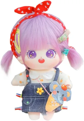 Miniatura 9 de niannyyhouse Muñeca de peluche de 7.9 in para niña, cuerpo de peluche humanoide, sin atributo, 8 pulgadas, cuerpo normal, ropa de vestir, regalos