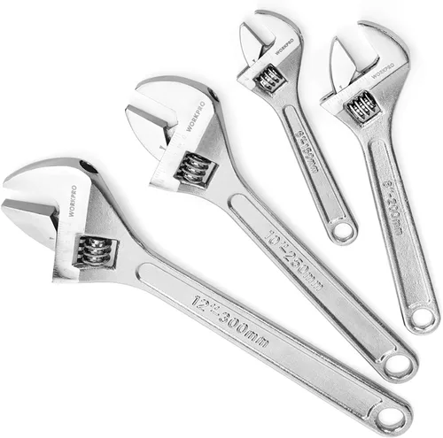 Miniatura 17 de WORKPRO - Llave ajustable de 4 pulgadas de servicio pesado con escala imperial y métrica, llave premium de acero Cr-V, cromada
