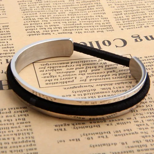 Miniatura 3 de Zuo Bao Pulsera de lazo para el cabello, pulsera de acero inoxidable para mujer, Metal