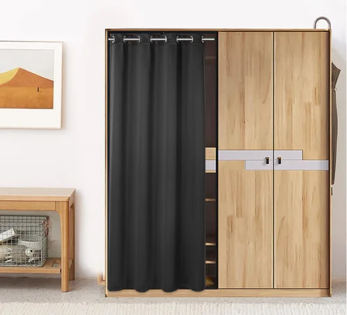 Miniatura 94 de PI Cortinas opacas para dormitorio, tratamiento de ventana con aislamiento térmico de anillo superior, cortinas oscurecedoras de habitación