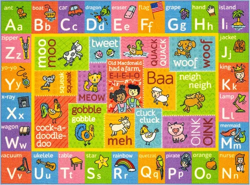 Miniatura 11 de KC CUBS, tapete para piso, área de aprendizaje educativo, juegos, ABC, alfabeto, animales, para niños y la recámara y sala de juegos de niños.