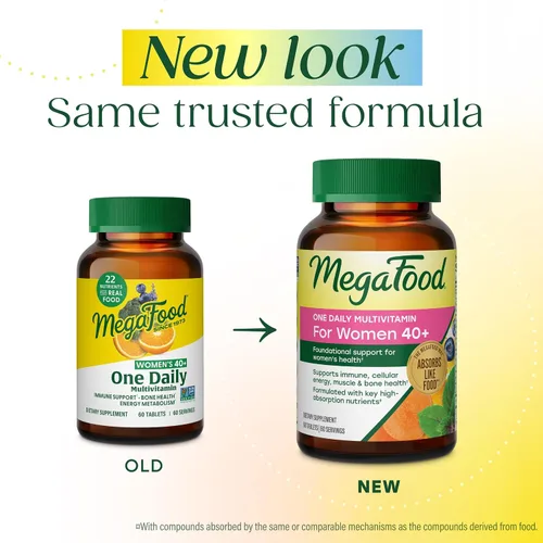 Miniatura 2 de MegaFood Multivitamínico para mujeres 40+ One Daily - Multivitamínico para mujer con B12 metilado, folato de metilo, vitamina D3, C y zinc