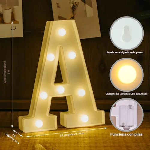 Miniatura 2 de Letras Iluminadas, Luces de Letras LED 26 del Alfabeto, Letra Iluminada Decorativa, Letras de Marquesina LED que Funcionan con Pilas para Fiesta