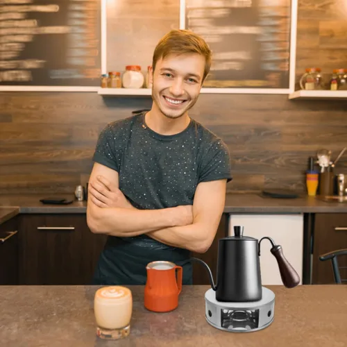 Miniatura 8 de Samlee Calentador de tetera de acero inoxidable con portavelas, mantiene tu té y bebidas calientes, adecuado para ollas de vidrio, cerámica