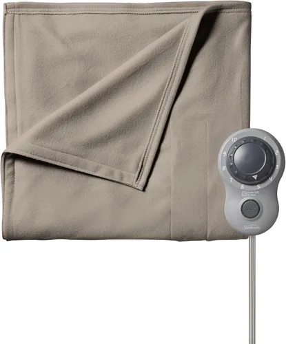 Sunbeam Royal Ultra Mushroom - Manta térmica con 12 ajustes de calor, apagado automático, lavable a máquina, tamaño matrimonial