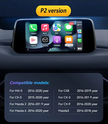 Miniatura 2 de TK78-66-9U0C Adaptador Carplay con cable Kit de reequipamiento para Mazda 2 3 6 CX3 CX5 CX9 MX5 Carplay y Android Auto Módulo de interfaz USB
