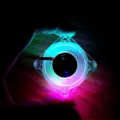 Miniatura 6 de WINSINN Ventilador USB RGB de 1.575 in de 5 V, impresora 3D colorida LED Micro 5 voltios ventiladores 4010 rodamiento hidráulico, refrigeración sin