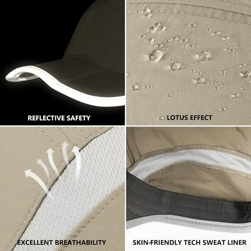 Miniatura 6 de GADIEMKENSD Sombrero reflectante plegable para exteriores, diseño sin estructura, protección solar UPF 50+, sombreros deportivos para mujeres