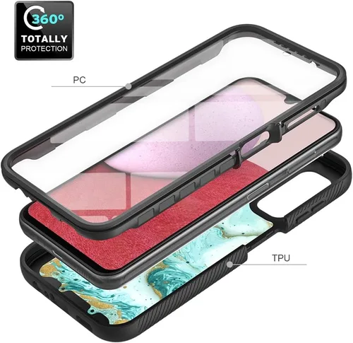 Miniatura 4 de TJS Funda compatible con Samsung Galaxy A14 5G, con [protector de pantalla integrado], cubierta protectora de cuerpo completo contra caídas