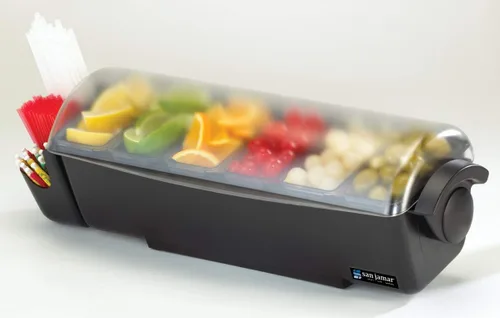 Miniatura 3 de Carlisle FoodService Products San Jamar Dome - Centro de decoración de plástico, 8 pintas, 5 bandejas, negro y Winco BC-6 Bar Caddy con 6