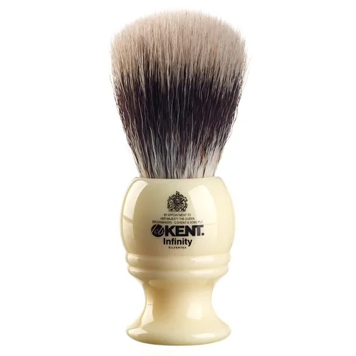Kent INF1 Infinity - Brocha de afeitar con cerdas Silvertex ultrasuaves, cerdas sintéticas prensadas para emular cerdas de tejón reales para una