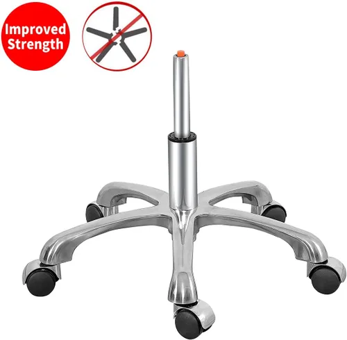 Miniatura 7 de Silla redonda con respaldo, acolchado grueso y resistente, taburete giratorio con ruedas, taburete ajustable con ruedas (con respaldo, negro)