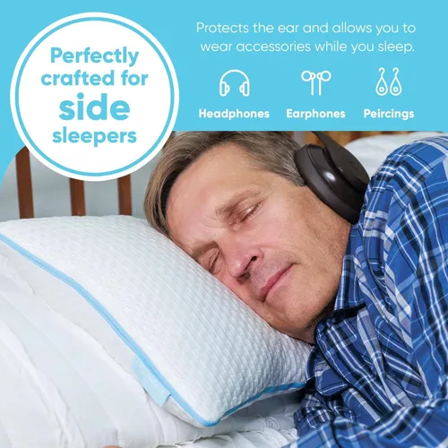 Miniatura 4 de UComfort - Almohada para perforación de oreja para personas que duermen de lado que alivia cualquier dolor de oído e inflamación. Almohada de oreja