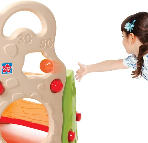 Miniatura 8 de Grow'n Up Lil Adventurers - Juego de trepador y tobogán multijuego con aro de baloncesto, actividades de escalada y gateo, 3 bolas de plástico