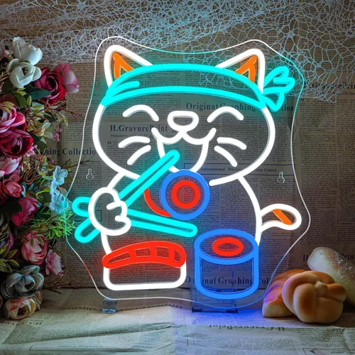 Miniatura 10 de Wanxing Letrero de neón Chill de neón azul para pared, de 14 x 7 pulgadas, luces LED para decoración de pared, luz de neón para dormitorio