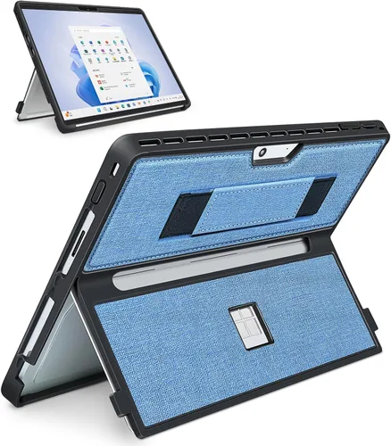 Miniatura 18 de Funda para Microsoft Surface Pro 11/10/9/8 de 13 pulgadas, con cubierta de soporte, correa de mano, funda resistente todo en uno compatible con Negro
