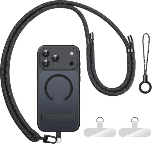 Miniatura 41 de BXYJY Funda magnética para iPhone Air con soporte, compatible con MagSafe, botón de control de cámara, protección completa de la lente, caída