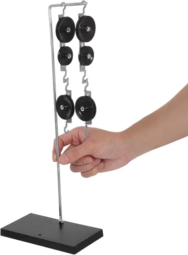 Miniatura 4 de iplusmile Juego de bloques de polea – 5 poleas con soporte y cuerda – Demuestra poleas fijas y móviles, enseña ventaja mecánica – Kit de laboratorio