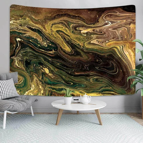 Miniatura 5 de Tapiz de mármol para colgar en la pared para dormitorio, sala de estar, decoración de dormitorio, textura de océano verde, 40 x 30 pulgadas