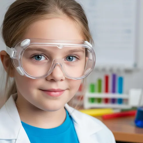 Miniatura 5 de Gafas de seguridad para niños, lentes de policarbonato ligero y marco de PVC, unisex, 7 piezas