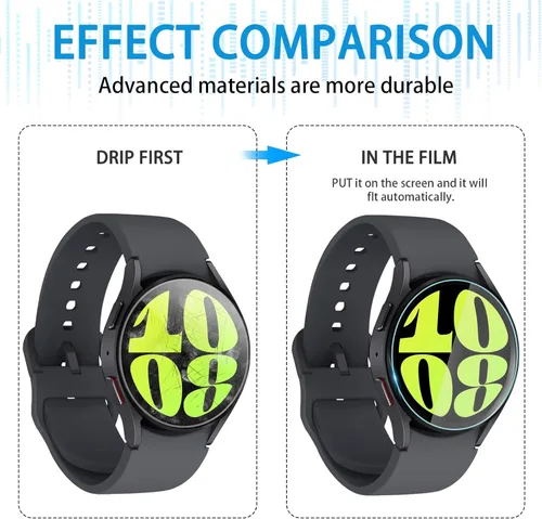 Miniatura 3 de Suoman Paquete de 4 para Samsung Galaxy Watch 6/Galaxy Watch 7 de 40 mm Protector de pantalla, [Antiarañazos] 2.5D Dureza 9H Película protectora
