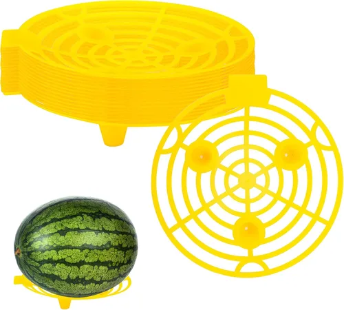 Miniatura 8 de Paquete de 15 bases de melón para soporte de calabaza de jardín, enrejado, evita la pudrición del suelo, soporte de plástico para plantas y jardín