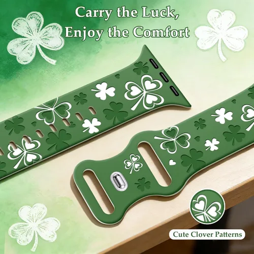 Miniatura 4 de Clovers Lucky Gifts - Correas de reloj compatibles con Apple Watch para mujer de 1.654 pulgadas (1.654 pulgadas), 1.614 pulgadas, 1.575 pulgadas