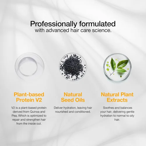 Miniatura 7 de GK HAIR Juego de champú y acondicionador equilibrante para cabello graso, fórmula aclarante y refrescante con fragancia suave, sin sulfatos